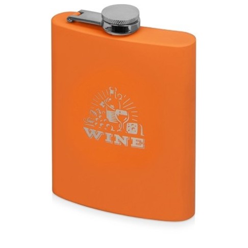 Фляжка 240 мл Remarque soft touch, 201 сталь, оранжевый