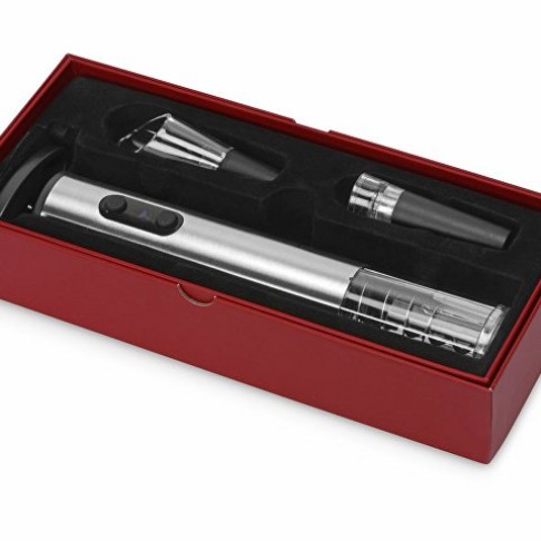 Набор винных аксессуаров с электрическим штопором из стали, на батарейках