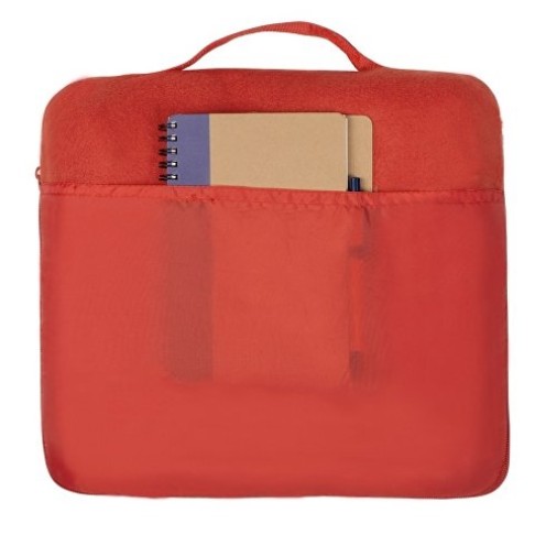 Плед для путешествий Flight в чехле с ручкой и карманом, красный