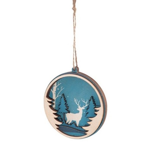 Подвеска деревянная многослойная «Рождественская встреча»