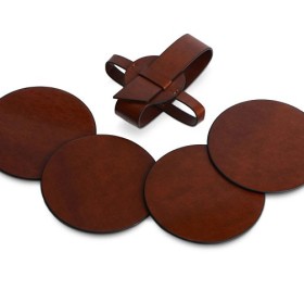 Набор костеров Fabrizio из PU, 4 шт, коричневый