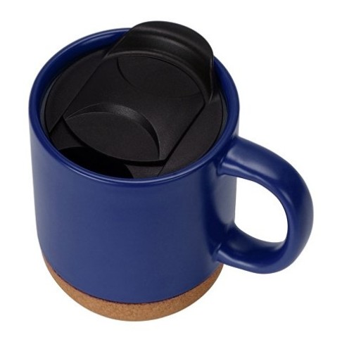 Кружка Denpasar с пробковым дном и крышкой, цветная с двух сторон, синий Кружка Denpasar с пробковым дном и крышкой, цветная с двух сторон, синий
