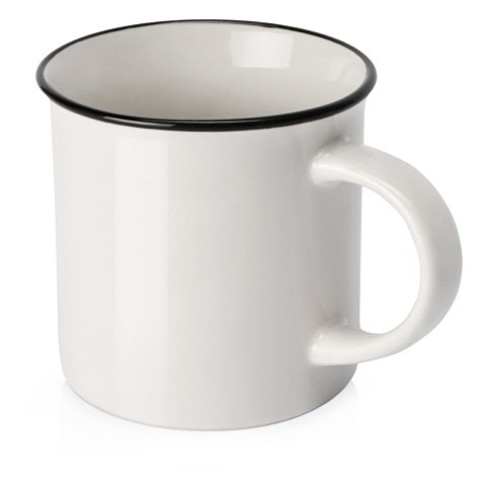 Кружка Countryside с черным ободком, белая внутри, цветная снаружи, белый Кружка Countryside с черным ободком, белая внутри, цветная снаружи, белый