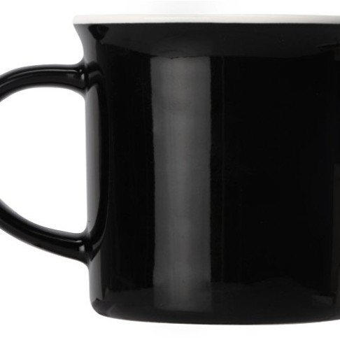 Кружка Countryside с белым ободком, белая внутри, черная снаружи, черный