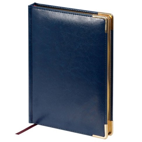 Ежедневник недатированный А5 «Sidney Nebraska», синий (золотой обрез, золотые уголки) Ежедневник недатированный А5 «Sidney Nebraska», синий (золотой обрез, золотые уголки)