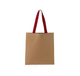 Сумка-шопер Papyrus из моющейся крафт-бумаги, натруальный/красный