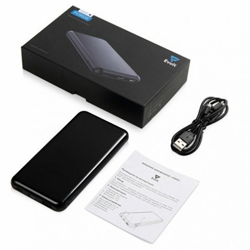 Внешний аккумулятор Forge, Evolt, металл, 10000mah, черный