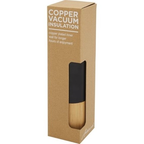 Torne Бутылка из нержавеющей стали объемом 540 мл с медной вакуумной изоляцией и внешней стенкой из бамбука, черный Torne Бутылка из нержавеющей стали объемом 540 мл с медной вакуумной изоляцией и внешней стенкой из бамбука, черный