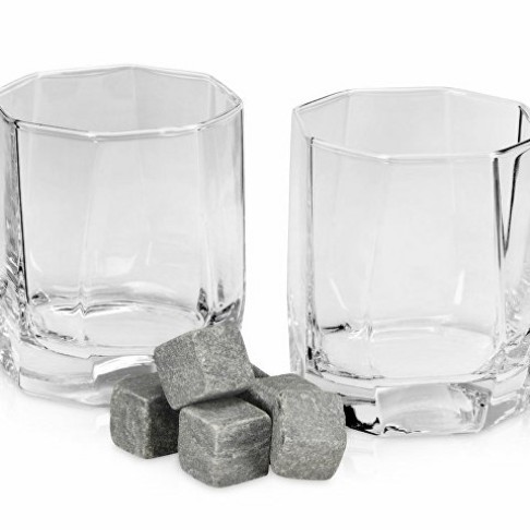 Набор для виски: 2 бокала, 6 камней, мешочек, коробка