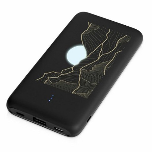 Внешний беспроводной аккумулятор с подсветкой лого 