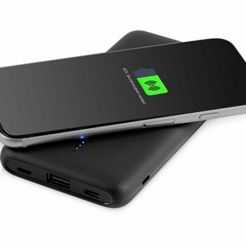 Внешний беспроводной аккумулятор с подсветкой лого 