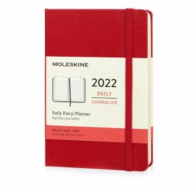 Ежедневник Moleskine Classic (2022), Pocket (9х14), красный, твердая обложка