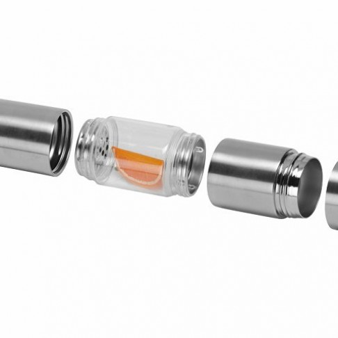 Бутылка для воды FLAVOUR U SEE, 460 мл, серебристый