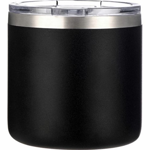 Кружка стальная Alaska с крышкой слайдером, powder coating, черный Кружка стальная Alaska с крышкой слайдером, powder coating, черный