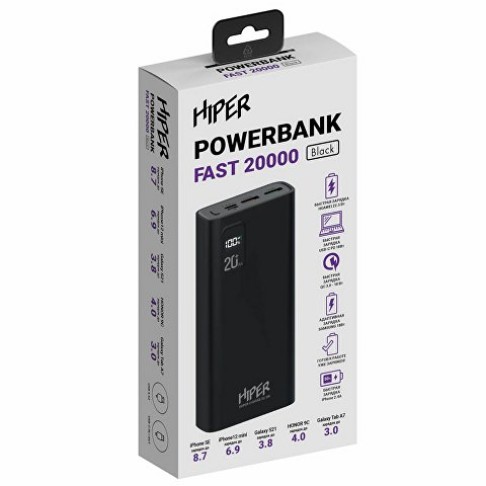 Портативный внешний аккумулятор FAST 20000 Black