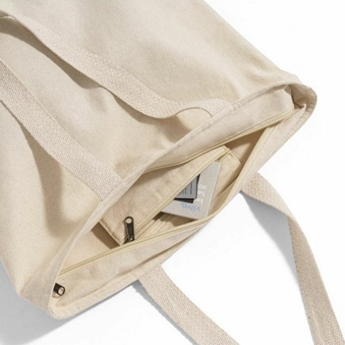 HACKNEY. Сумка из 100% хлопка на застежке, Натуральный светлый