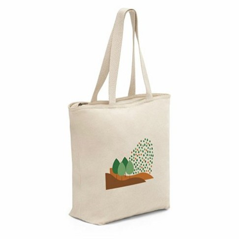 HACKNEY. Сумка из 100% хлопка на застежке, Натуральный светлый