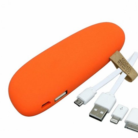 PB_Small_stone Универсальное зарядное устройство power bank в форме камня. 2600MAH. Оранжевый