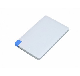 Универсальное зарядное устройство Credit _card1_power_bank  под нанесение логотипа  в виде кредитной карты, толщина всего 7,5 . 2500MAH. Синий