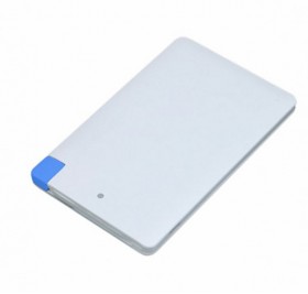 Универсальное зарядное устройство Credit _card1_power_bank  под нанесение логотипа  в виде кредитной карты, толщина всего 7,5 . 2500MAH. Синий