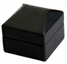 Кожаная подарочная упаковка  G01-BK. Черный цвет, с синим ложементом.