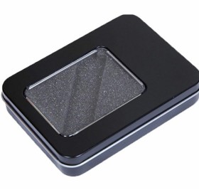 Металлическая коробочка G04 черного цвета с прозрачным окошком