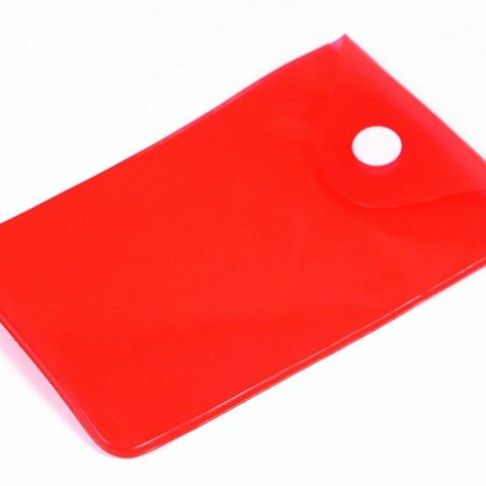 Прозрачный кармашек PVC, красный цвет