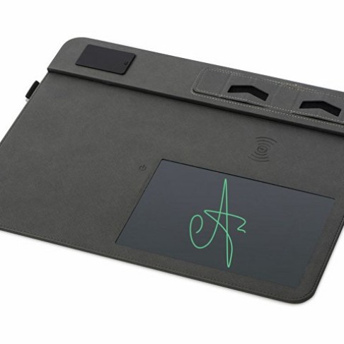 Многофункциональный коврик для мыши «Multi Pad» с беспроводной зарядкой и LCD экраном, 10 Вт, серый