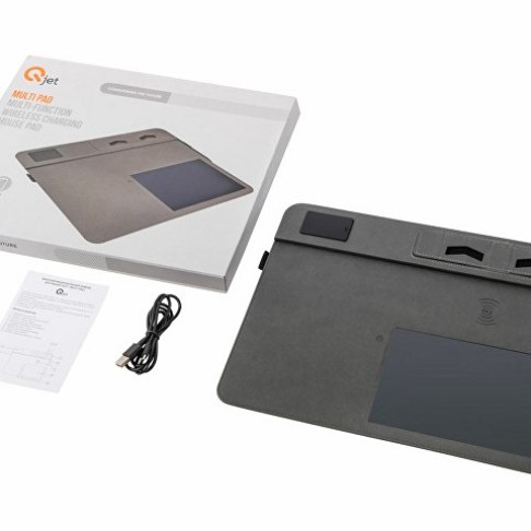 Многофункциональный коврик для мыши «Multi Pad» с беспроводной зарядкой и LCD экраном, 10 Вт, серый
