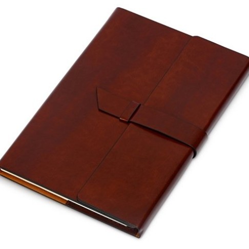 Бизнес-блокнот А5 с клапаном «Fabrizio» с ручкой, коричневый