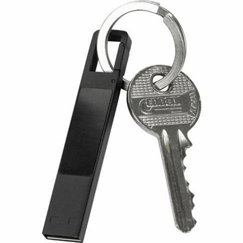USB 2.0- флешка на 32 Гб c подсветкой логотипа «Hook LED», темно-серый, синяя подсветка