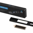 USB 2.0- флешка на 32 Гб c подсветкой логотипа «Hook LED», темно-серый, синяя подсветка