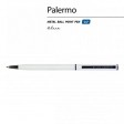 Ручка шариковая автоматическая BrunoVisconti®, 0.7 мм, синяя PALERMO (белый металлический корпус)