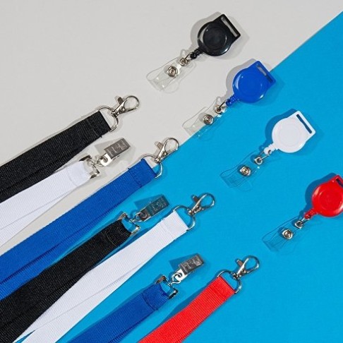 Ланъярд из RPET с карабином, красный Ланъярд из RPET с карабином, красный