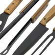 BBQ набор из акации, черный