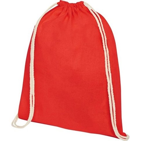 Рюкзак со шнурком Tenes из хлопка плотностью 140 г/м², красный