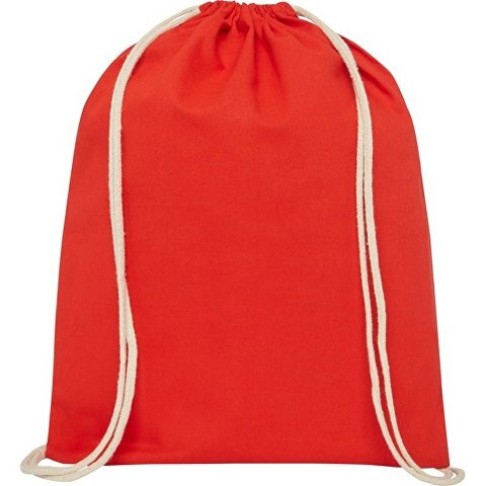 Рюкзак со шнурком Tenes из хлопка плотностью 140 г/м², красный