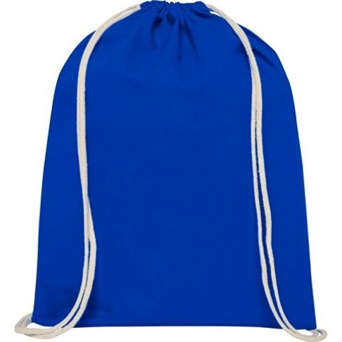 Рюкзак со шнурком Tenes из хлопка плотностью 140 г/м², синий