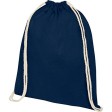 Рюкзак со шнурком Tenes из хлопка плотностью 140 г/м², темно-синий