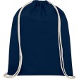 Рюкзак со шнурком Tenes из хлопка плотностью 140 г/м², темно-синий