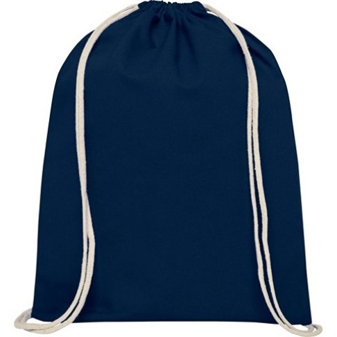 Рюкзак со шнурком Tenes из хлопка плотностью 140 г/м², темно-синий