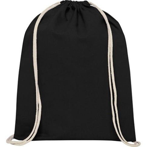Рюкзак со шнурком Tenes из хлопка плотностью 140 г/м², черный