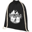 Рюкзак со шнурком Tenes из хлопка плотностью 140 г/м², черный