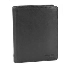 Портмоне BUGATTI Primo, чёрное, натуральная воловья кожа, 10х1,5х12,5 см