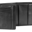 Портмоне BUGATTI Primo, чёрное, натуральная воловья кожа, 10х1,5х12,5 см