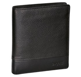 Портмоне BUGATTI Atlanta, чёрное, натуральная воловья кожа, 10,5х2х12,5 см