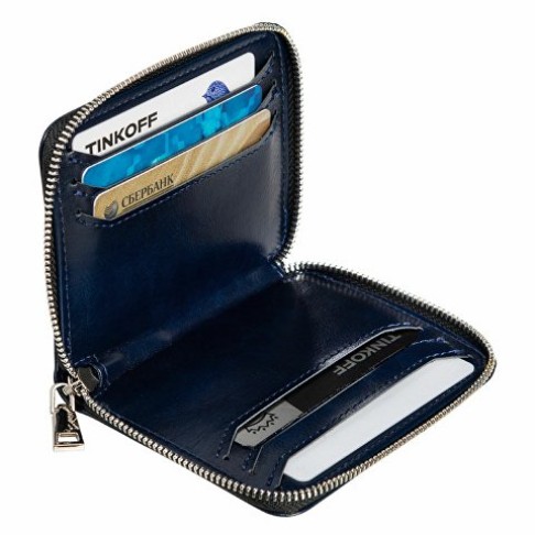 Картхолдер на молнии для 8 пластиковых карт с RFID защитой 