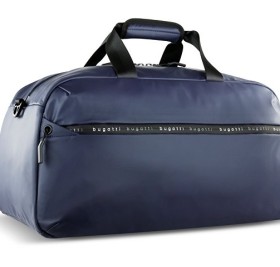 Сумка спортивная BUGATTI Blanc, синяя, тарпаулин/полиэстер, 52х26х27,5 см