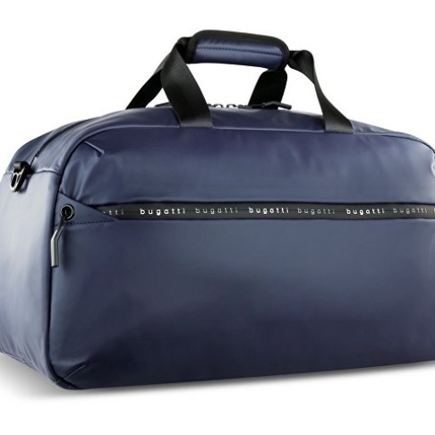 Сумка спортивная BUGATTI Blanc, синяя, тарпаулин/полиэстер, 52х26х27,5 см