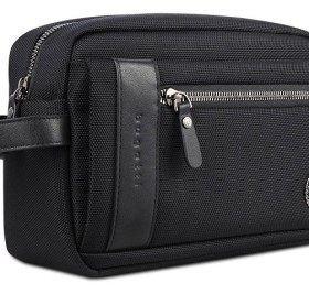Несессер мужской BUGATTI Nero, чёрный, нейлон 1680D/кожа, 24х7,5х16 см